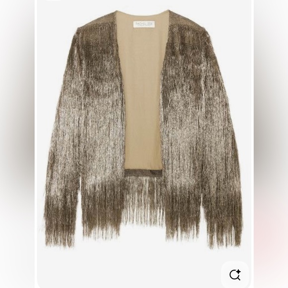 Rachel Zoe Shimmering Fringe Cardigan - Gold - Picture 3 of 9